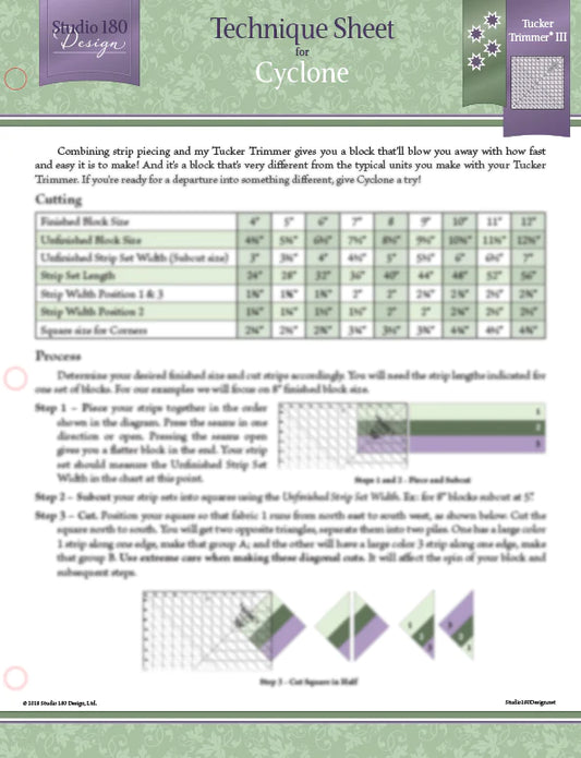 Cyclone Technique Sheet