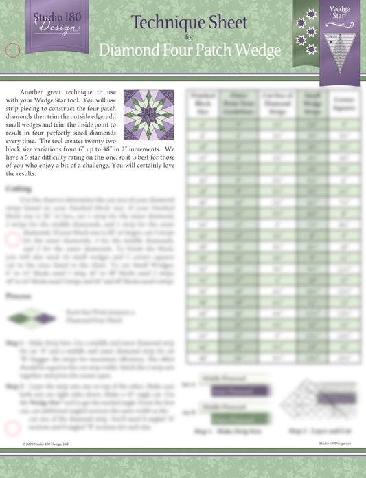 Diamond Four Patch Wedge Technique Sheet