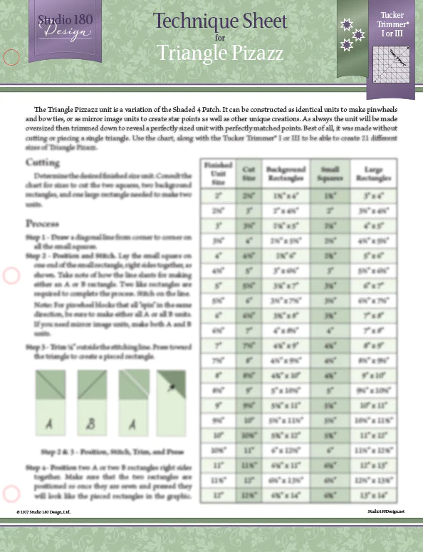 Triangle Pizazz Technique Sheet